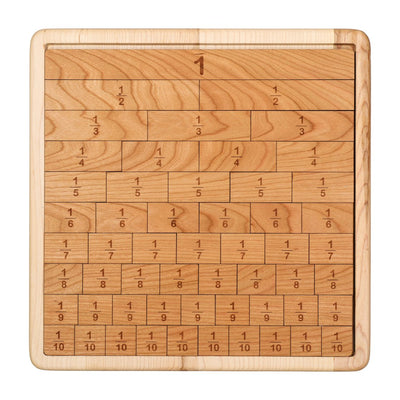 Mirus Toys Fraction strips - fraction bars - Wooden fraction tiles double sided