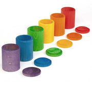 Grapat Colored Wooden Sorting Cups with Lids