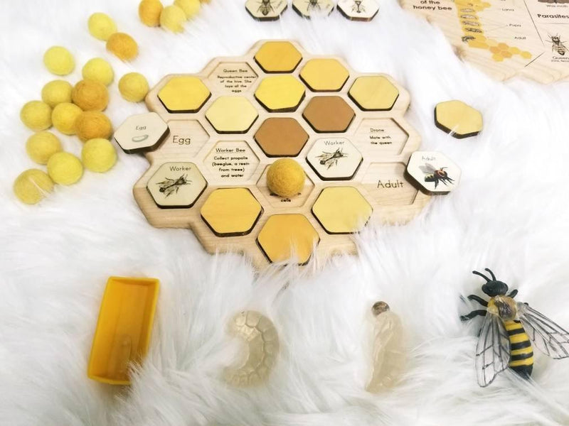 Mirus Toys Double sided Honey bee puzzle - honeycomb - bee life